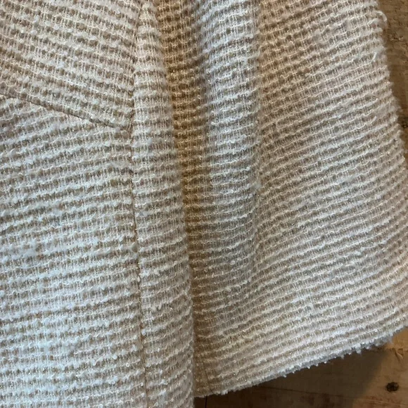 NWT Calvin Klein Women XL Ivory Metallic Open Front Shrug Puffy 3/4 Sleeves Glam - Picture 2 of 11